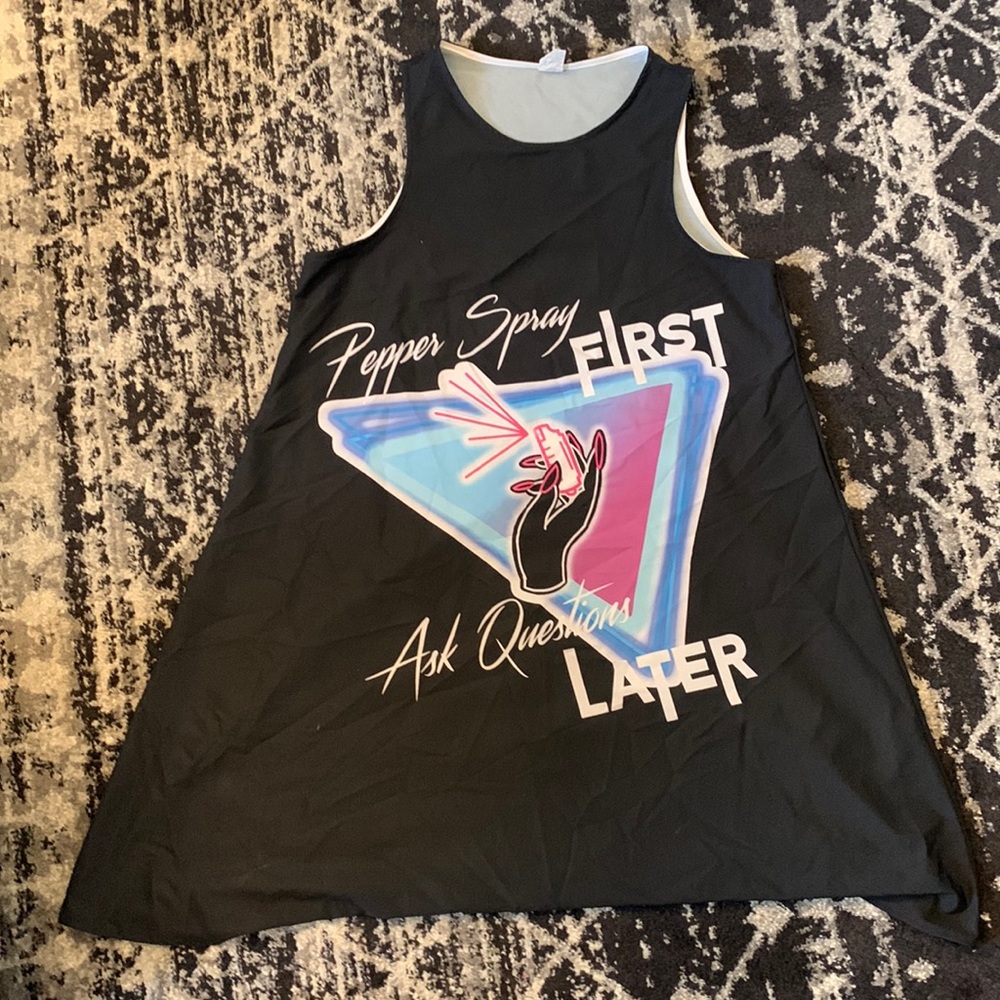 “Pepper spray first ask questions later” dress my favorite murder SSDGM